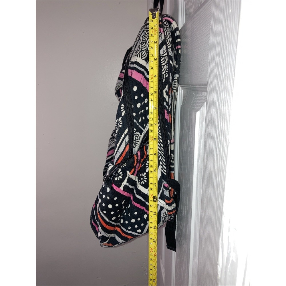 Vera Bradley Tech backpack Concerto pattern Black, White, Pink, Orange Quilted - Picture 7 of 9